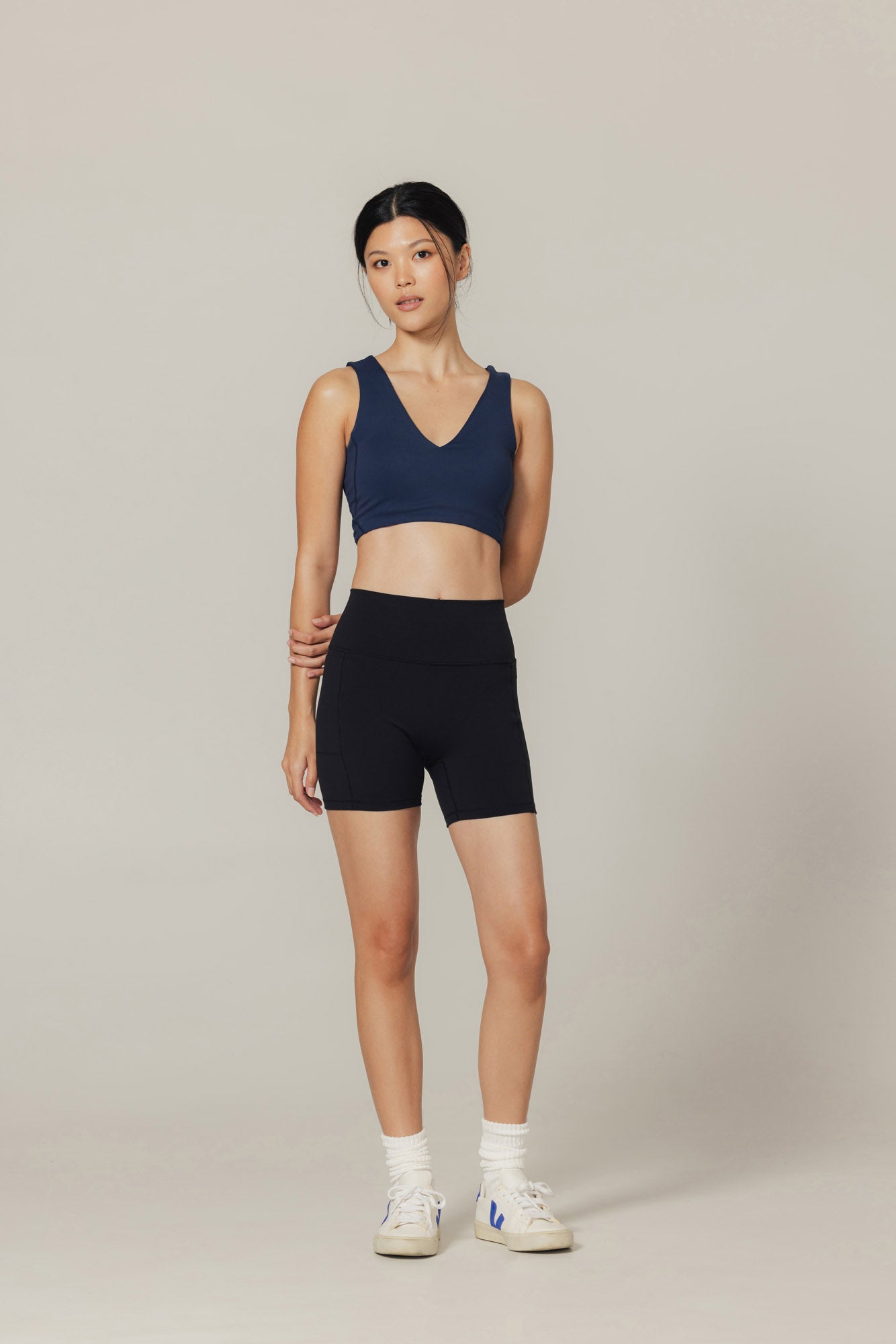 Rise & Shine V-Neck Sports Bra - Deep Current product image 1