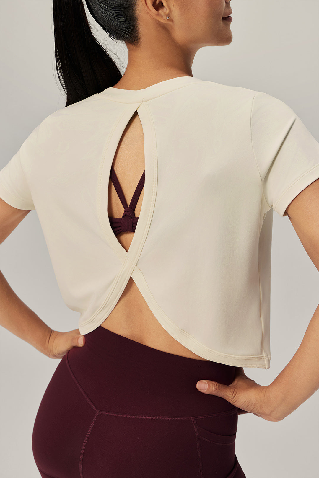 Breeze Ease Open Back Tee - Cloudy White product image 5
