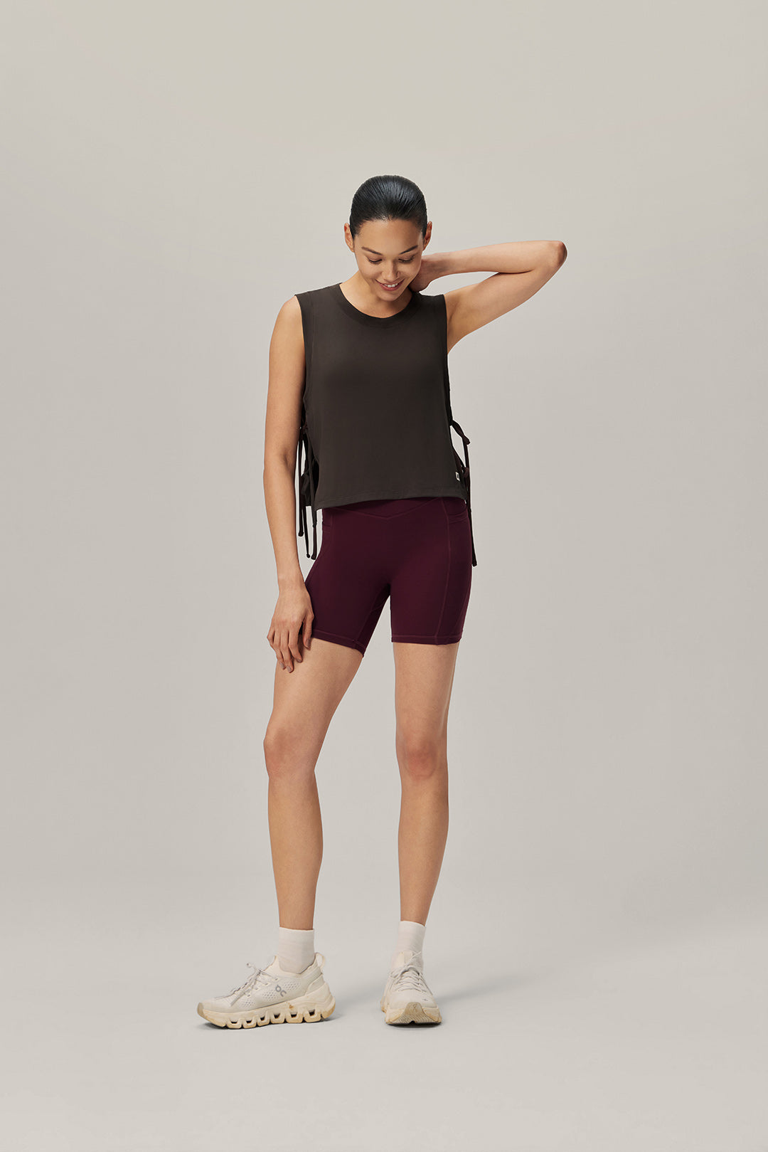 Breeze Ease Side Tie Tank - Morning Espresso product image 2