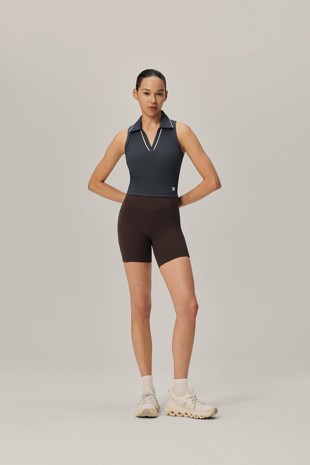 Sculpted Ease Padded Polo Tank - Atlantic Mist product image 2