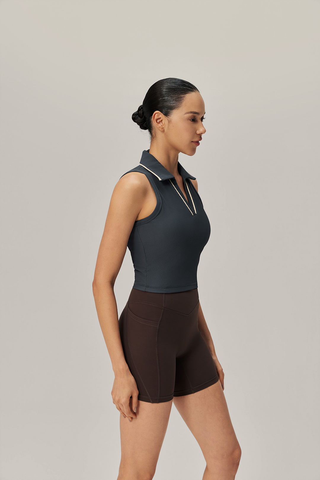 Sculpted Ease Padded Polo Tank - Atlantic Mist product image 3