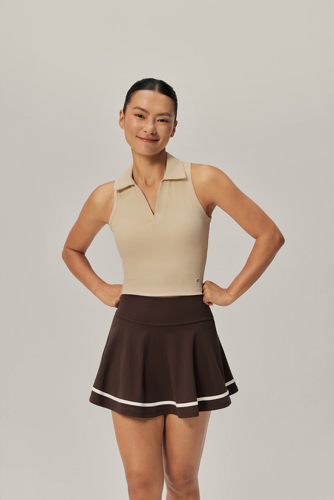 Sculpted Ease Padded Polo Tank - Courtside Glow product image 1
