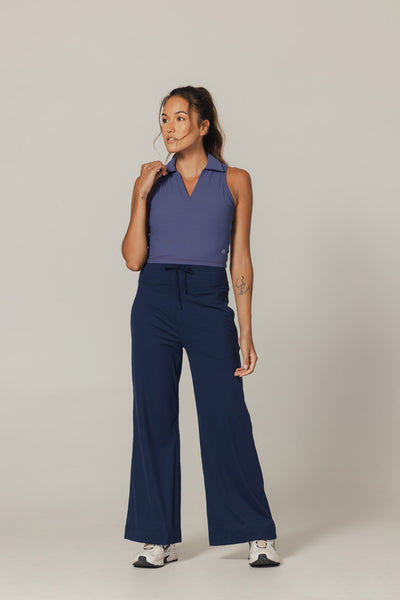 Sculpted Ease Padded Polo Tank - Dusky Fig product image 1