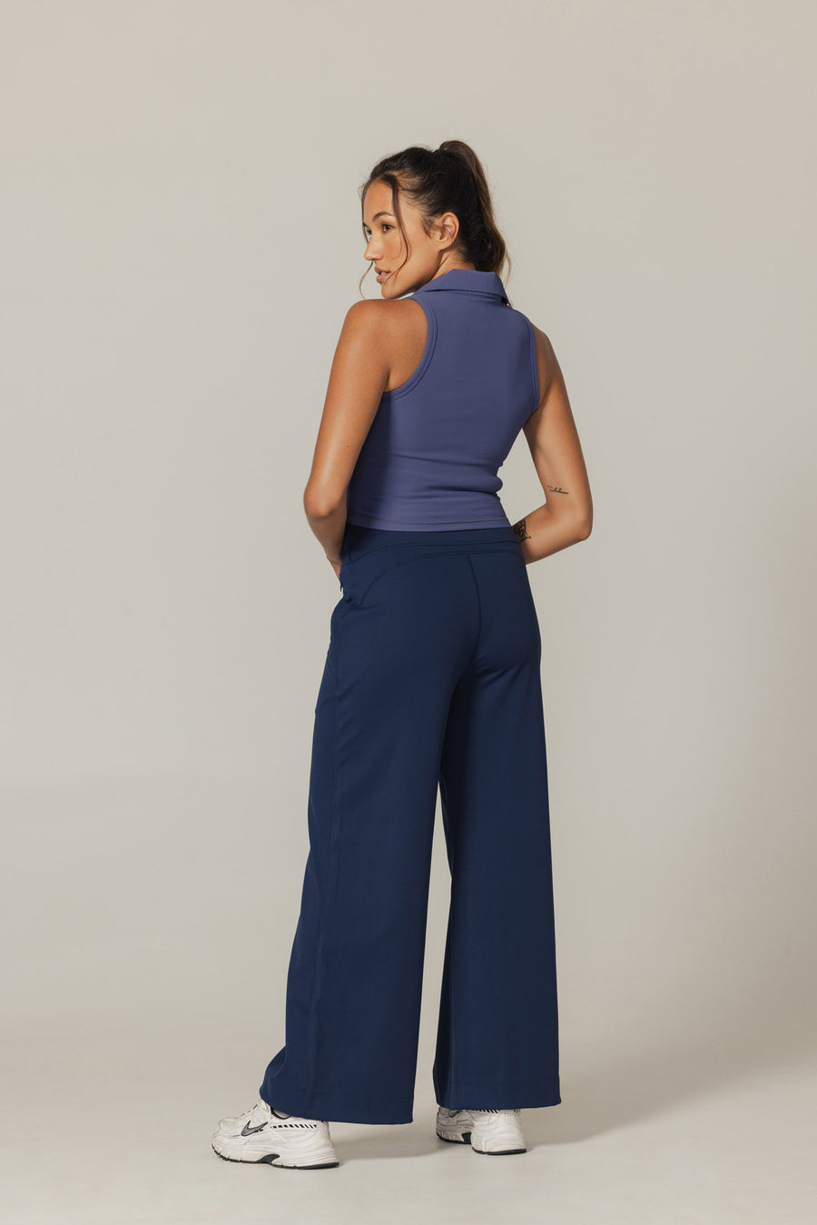 Sculpted Ease Padded Polo Tank - Dusky Fig product image 3