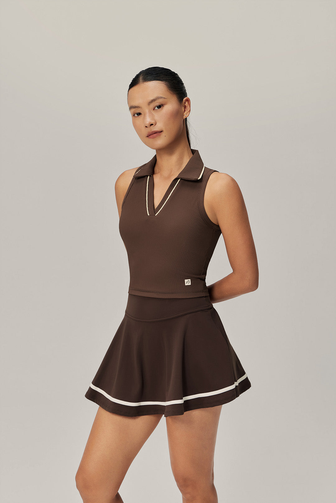 Sculpted Ease Padded Polo Tank - Sundy Affogato product image 1