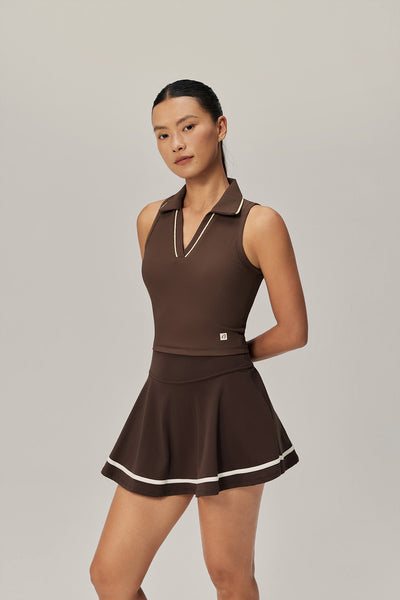 Sculpted Ease Padded Polo Tank - Sundy Affogato product image 1