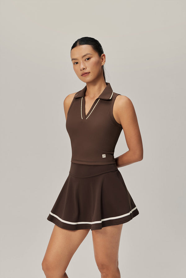 Sculpted Ease Padded Polo Tank - Sundy Affogato product image 1