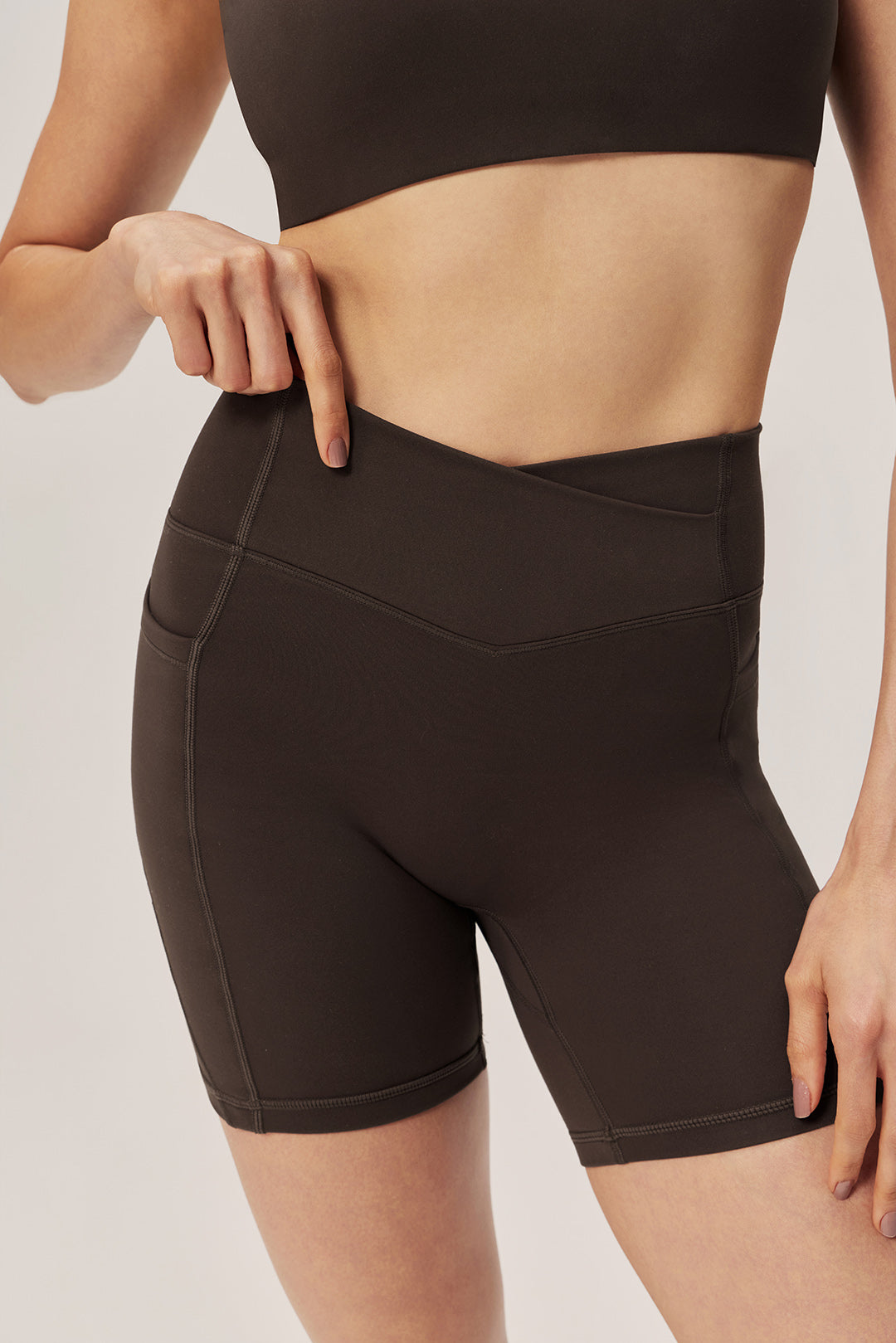 Secret Pocket V-Front Shorts - Morning Espresso product image 1