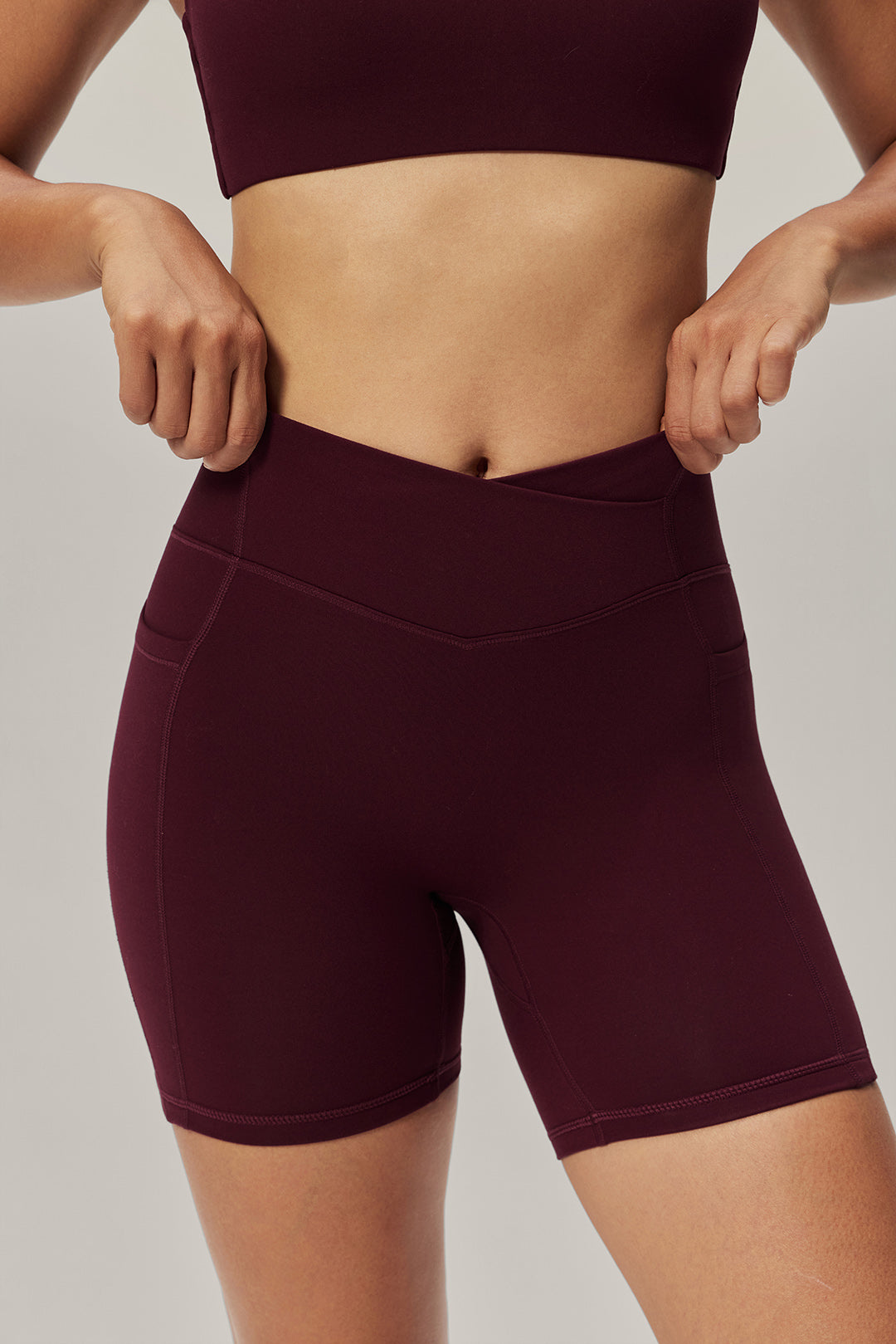 Secret Pocket V-Front Shorts - Rosewood Merlot product image 1